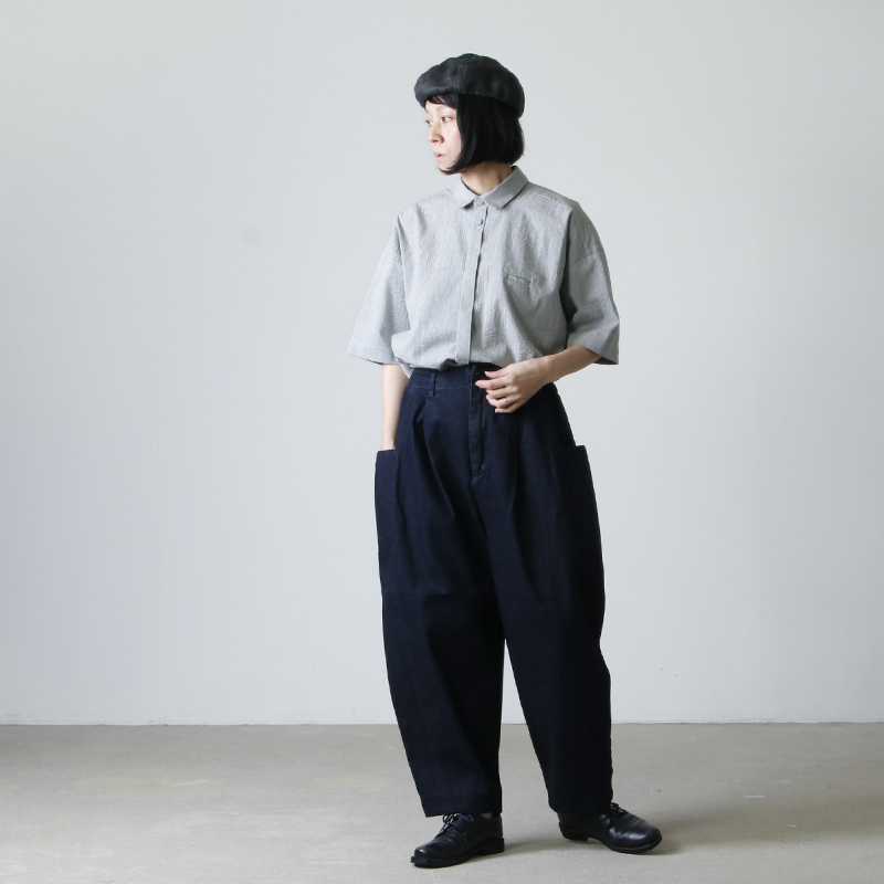 Dulcamara ストライプ トレンチシャツ NAVY 18AW