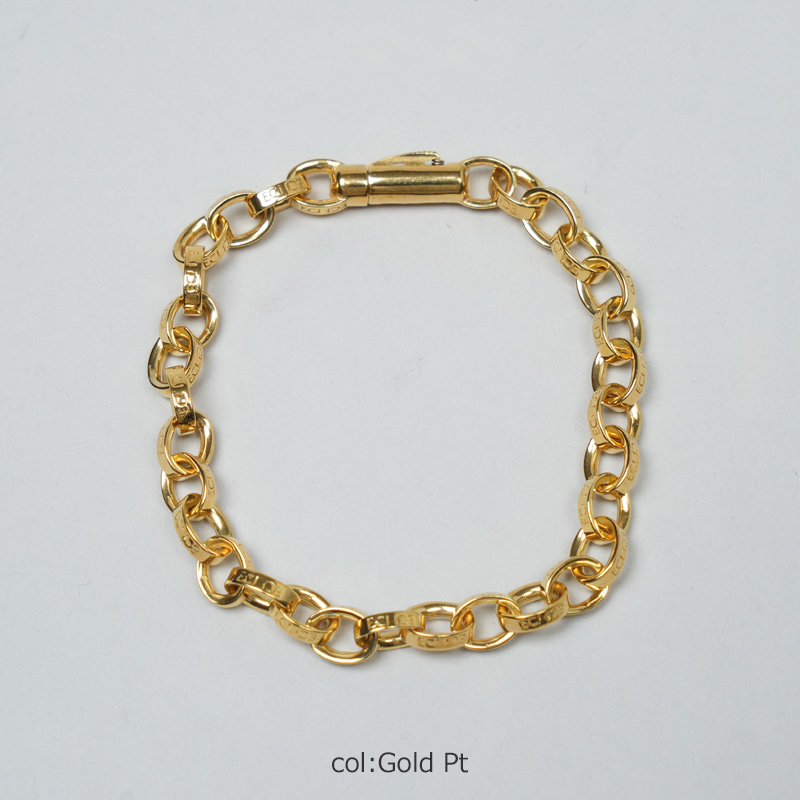 END CUSTOM JEWELLERS(����ɥ������ॸ�奨�꡼) Half rounded chain bracelet gold pt