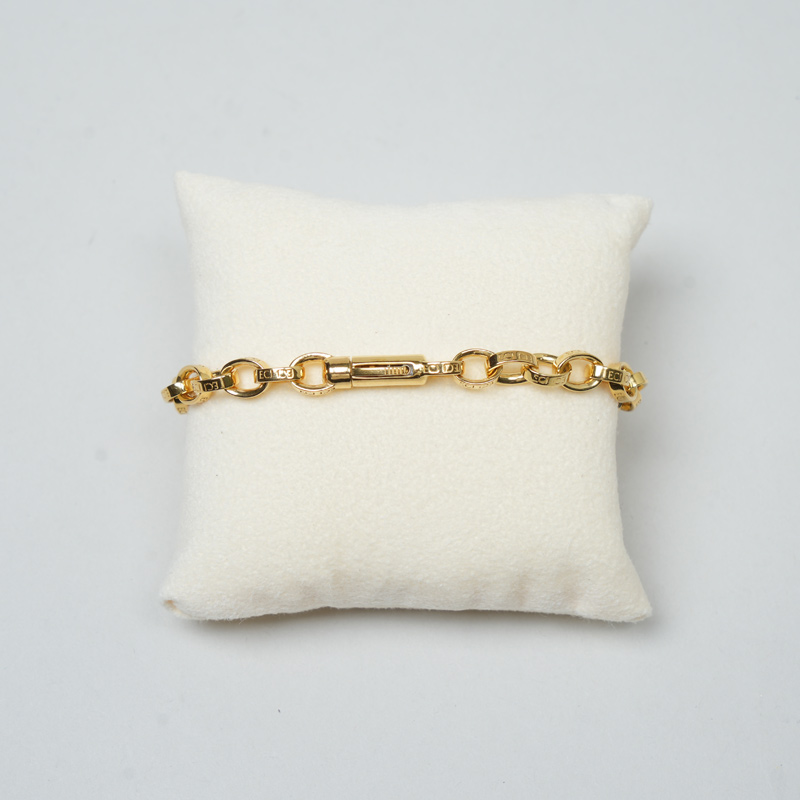 END CUSTOM JEWELLERS(����ɥ������ॸ�奨�꡼) Half rounded chain bracelet gold pt