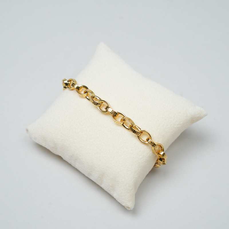 END CUSTOM JEWELLERS(����ɥ������ॸ�奨�꡼) Half rounded chain bracelet gold pt