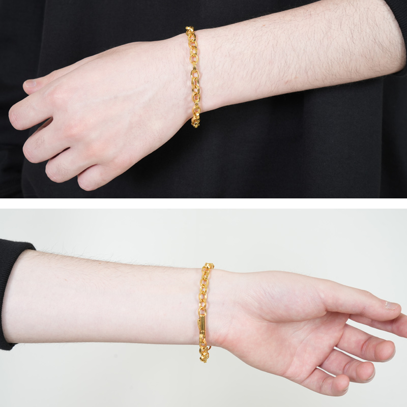 END CUSTOM JEWELLERS(����ɥ������ॸ�奨�꡼) Half rounded chain bracelet gold pt