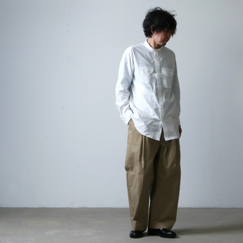 ENGINEERED GARMENTS (エンジニアードガーメンツ) Banded Collar Shirt ...