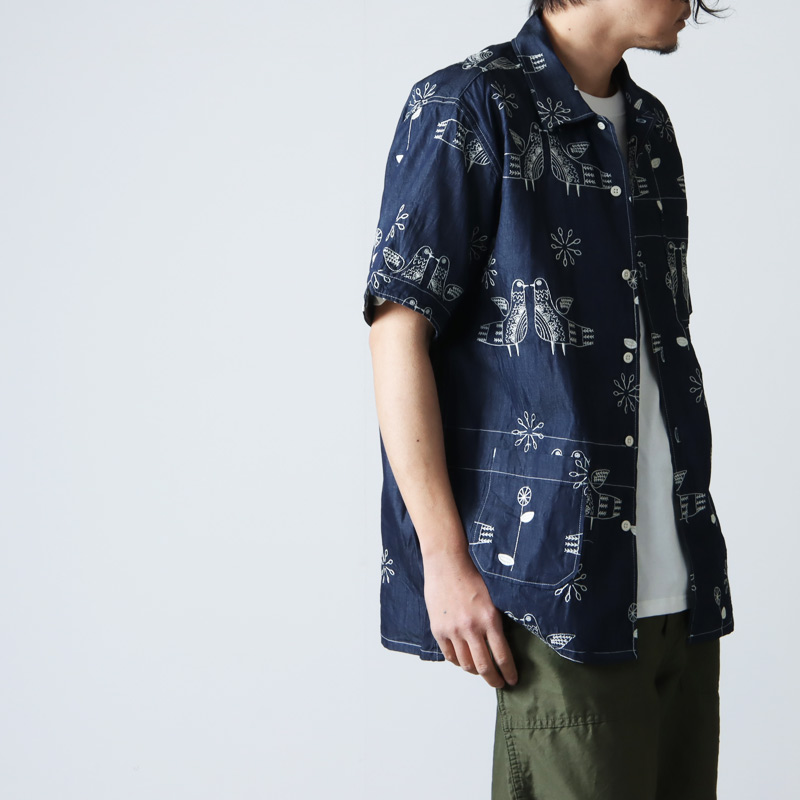 ENGINEERED GARMENTS(󥸥˥ɥ) Camp Shirt -Bird Embroidery Denim