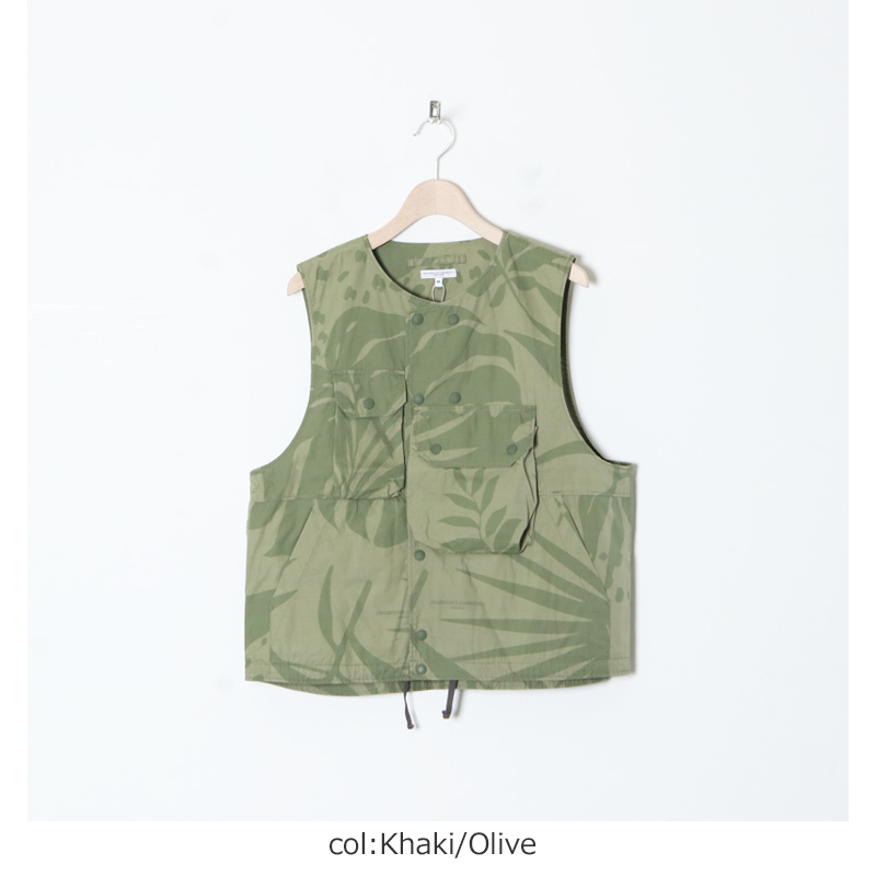 ENGINEERED GARMENTS (エンジニアードガーメンツ) Cover Vest -Leaf Print Cotton Poplin /  カバーベスト