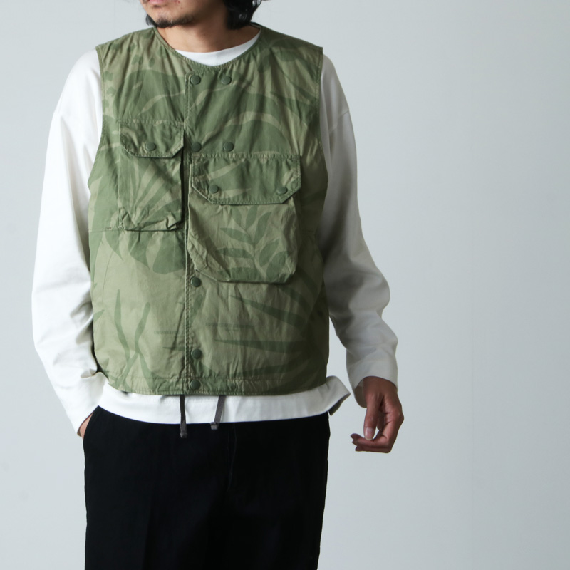 ENGINEERED GARMENTS(󥸥˥ɥ) Cover Vest -Leaf Print Cotton Poplin