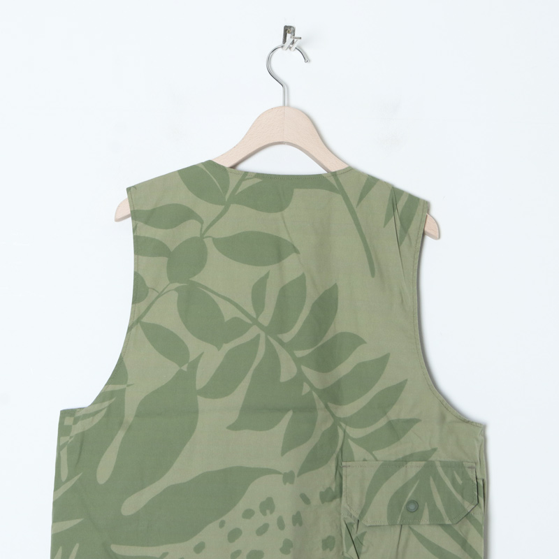 ENGINEERED GARMENTS (エンジニアードガーメンツ) Cover Vest -Leaf Print Cotton Poplin /  カバーベスト