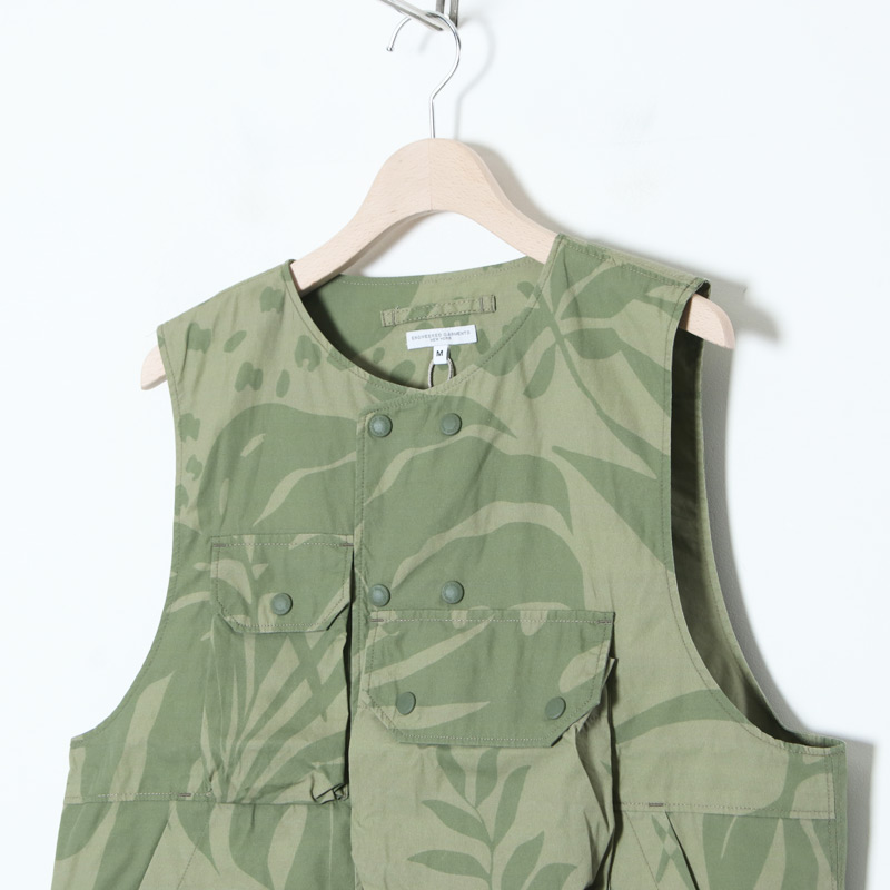 ENGINEERED GARMENTS (エンジニアードガーメンツ) Cover Vest -Leaf Print Cotton Poplin /  カバーベスト