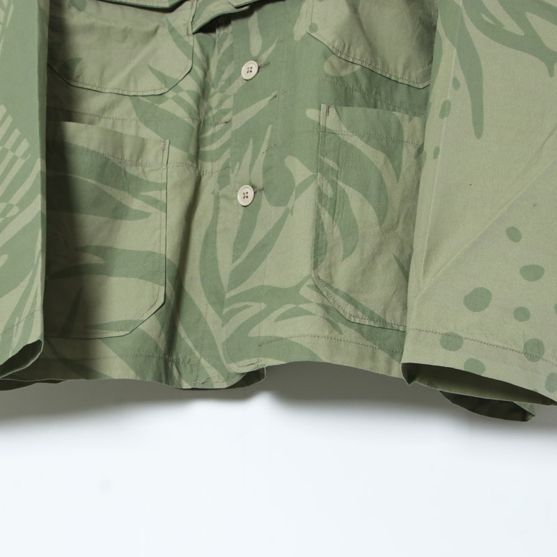 ENGINEERED GARMENTS(󥸥˥ɥ) Cardigan Jacket -Leaf Print Cotton Poplin