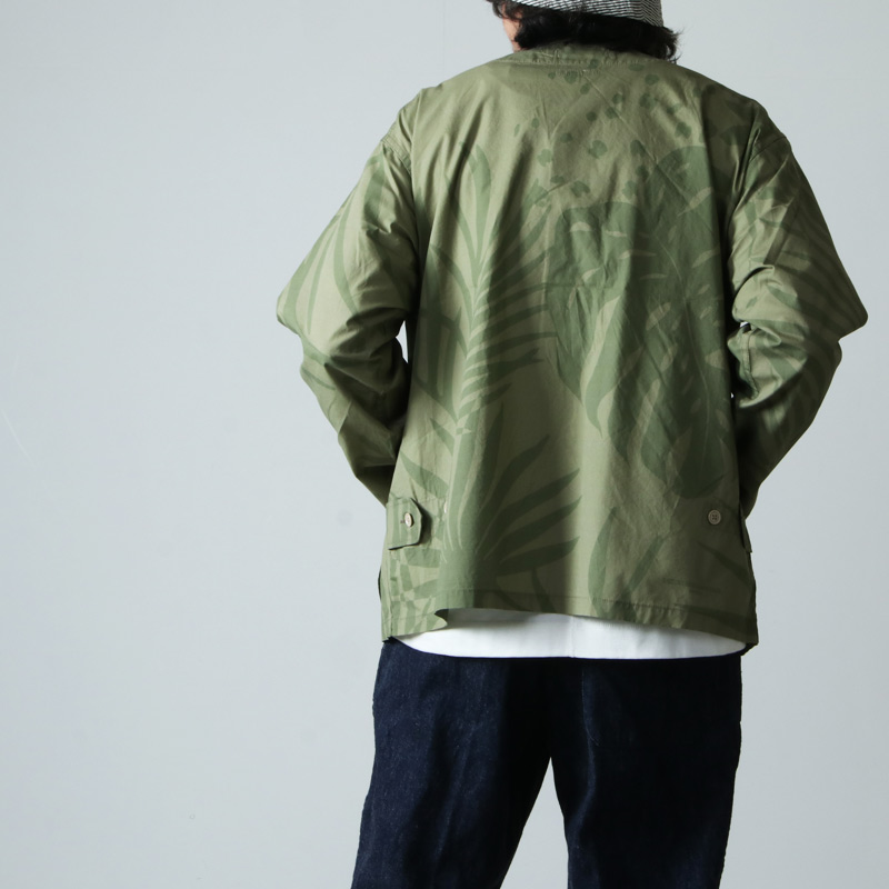 ENGINEERED GARMENTS(󥸥˥ɥ) Cardigan Jacket -Leaf Print Cotton Poplin