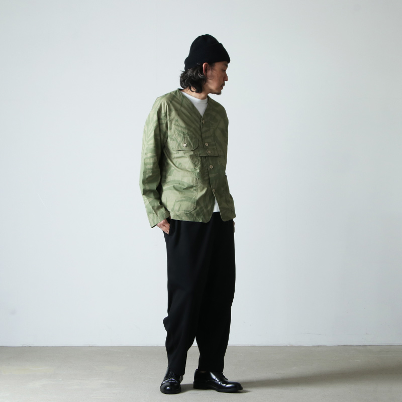 ENGINEERED GARMENTS(󥸥˥ɥ) Cardigan Jacket -Leaf Print Cotton Poplin