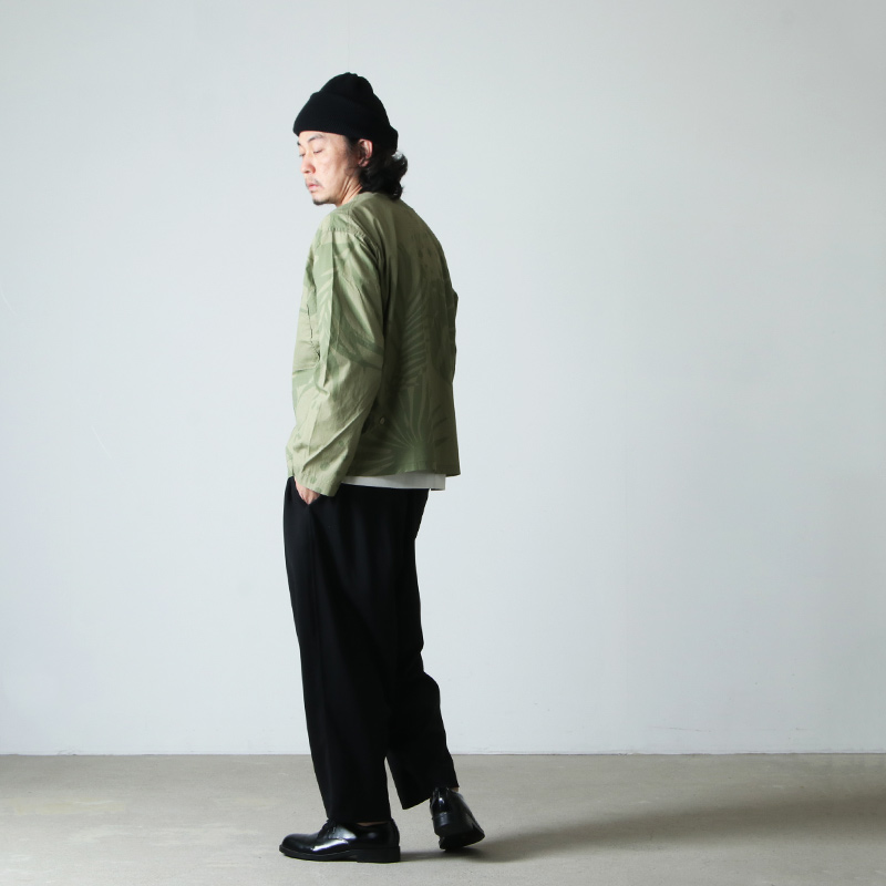 ENGINEERED GARMENTS(󥸥˥ɥ) Cardigan Jacket -Leaf Print Cotton Poplin