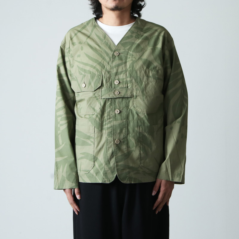 ENGINEERED GARMENTS (エンジニアードガーメンツ) Cardigan Jacket -Leaf Print Cotton  Poplin / カーディガンジャケット