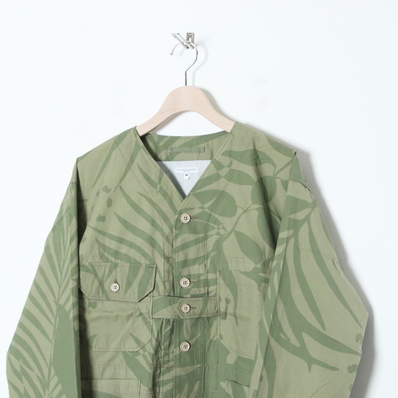 ENGINEERED GARMENTS (エンジニアードガーメンツ) Cardigan Jacket -Leaf Print Cotton  Poplin / カーディガンジャケット