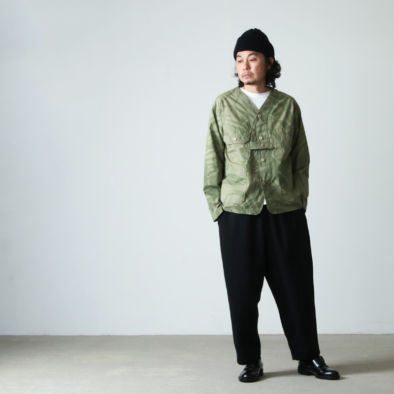 ENGINEERED GARMENTS(󥸥˥ɥ) Cardigan Jacket -Leaf Print Cotton Poplin