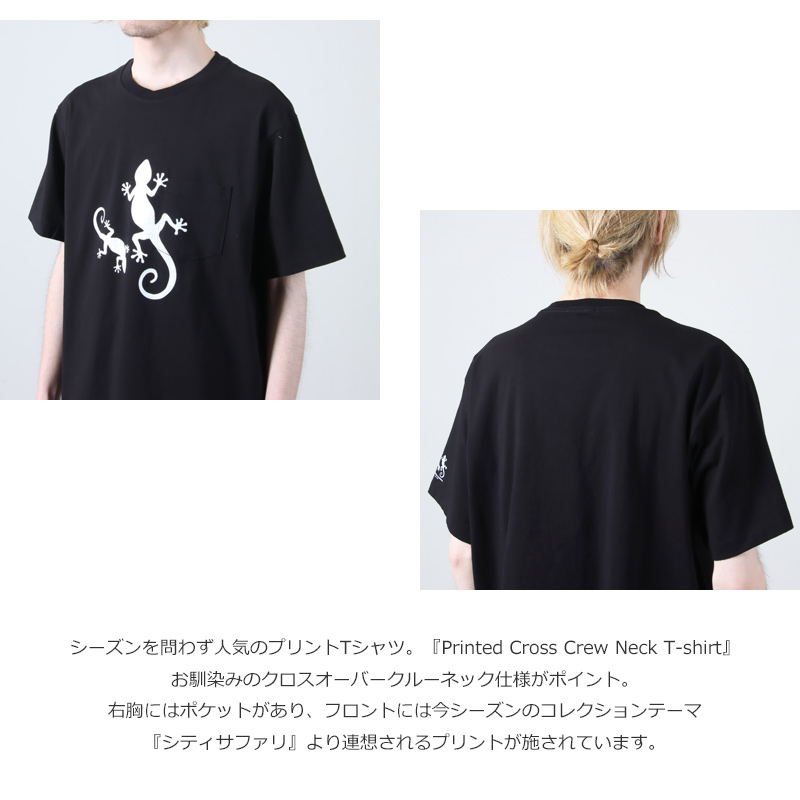 ENGINEERED GARMENTS(󥸥˥ɥ) Printed Cross Crew Neck T-shirt