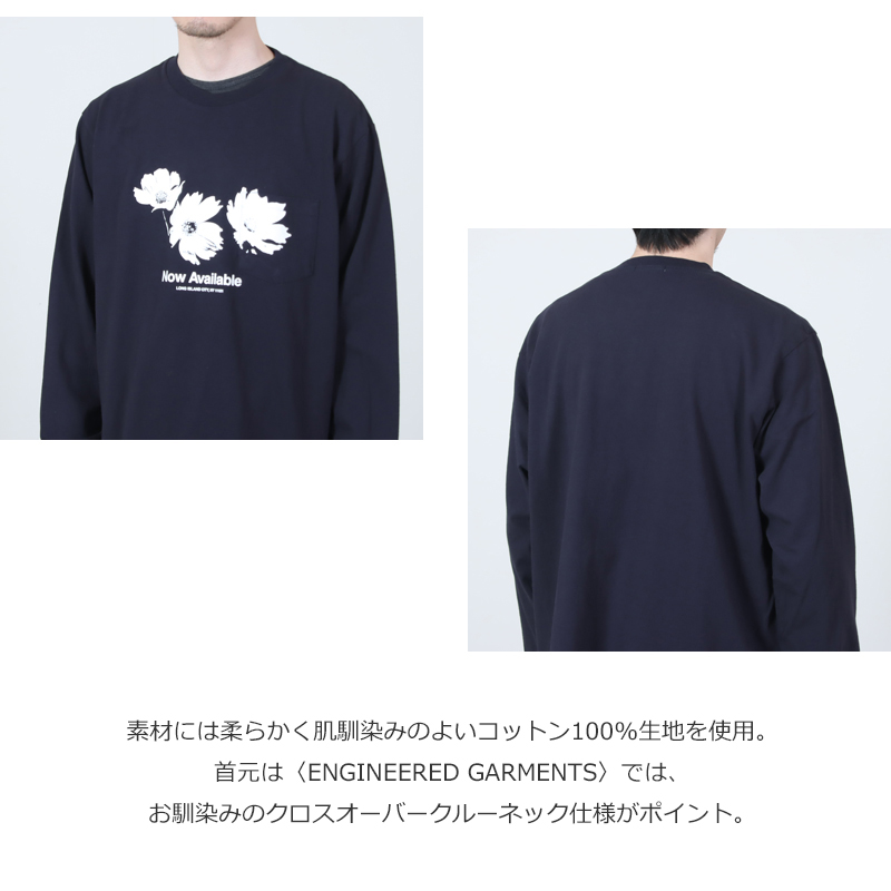 ENGINEERED GARMENTS(���󥸥˥����ɥ�������) Printed Cross Crew Neck L/S T-shirt