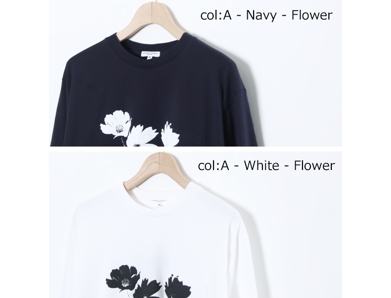 ENGINEERED GARMENTS(���󥸥˥����ɥ�������) Printed Cross Crew Neck L/S T-shirt
