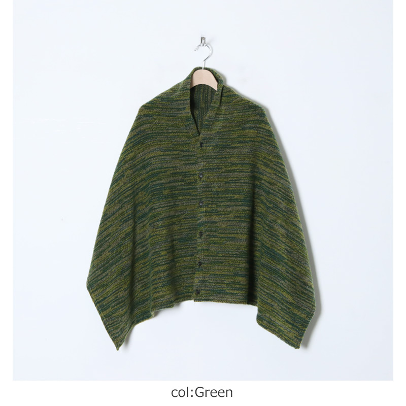 ENGINEERED GARMENTS (エンジニアードガーメンツ) Button Shawl -Poly Wool Melange Knit /  ボタンショール