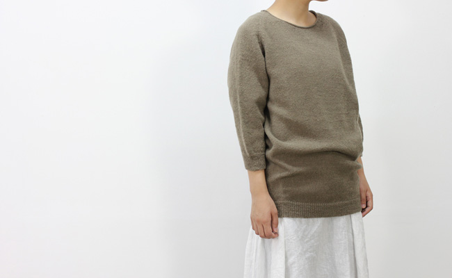 Evam Eva Skew Knit Tunic Col 53 シルバーセージ Cotyle