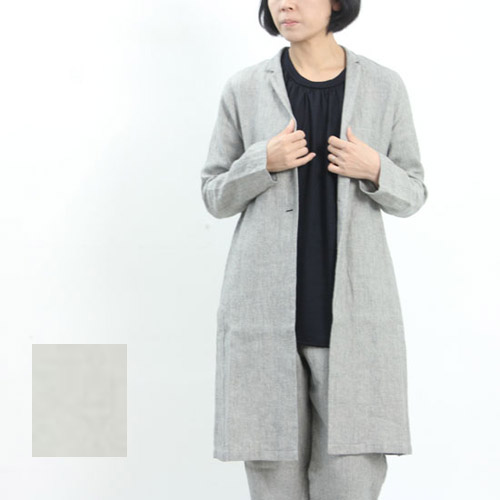 evameva (२) Cotton linen long jacket