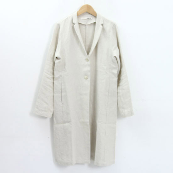evameva (エヴァムエヴァ) Cotton linen long jacket