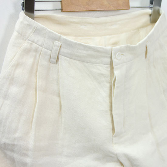evameva(२) Cotton linen silk cropped tuck pants