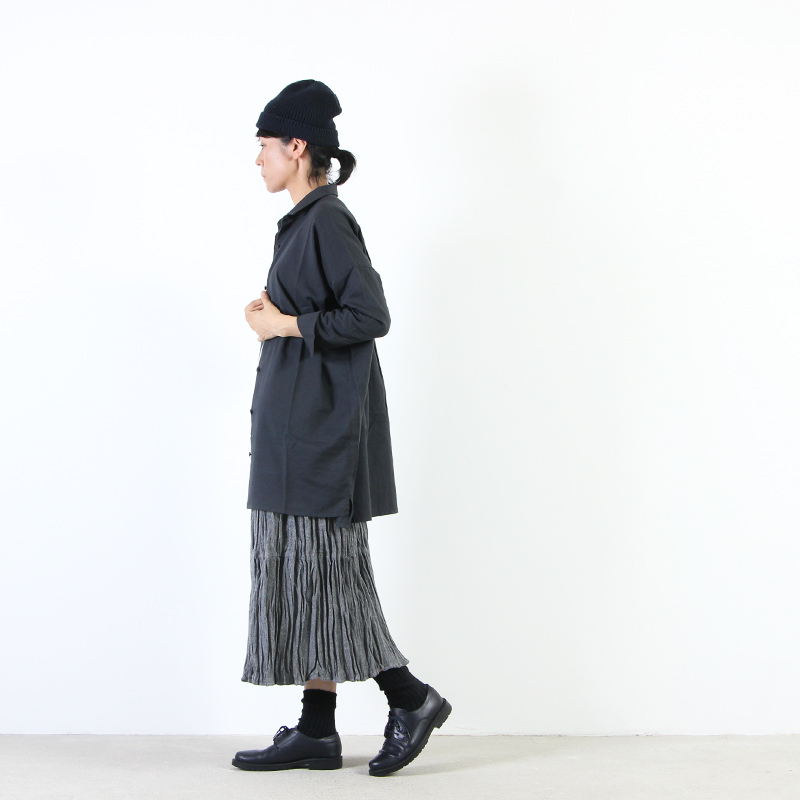 evameva (エヴァムエヴァ) cotton wool square shirt tunic / コットン