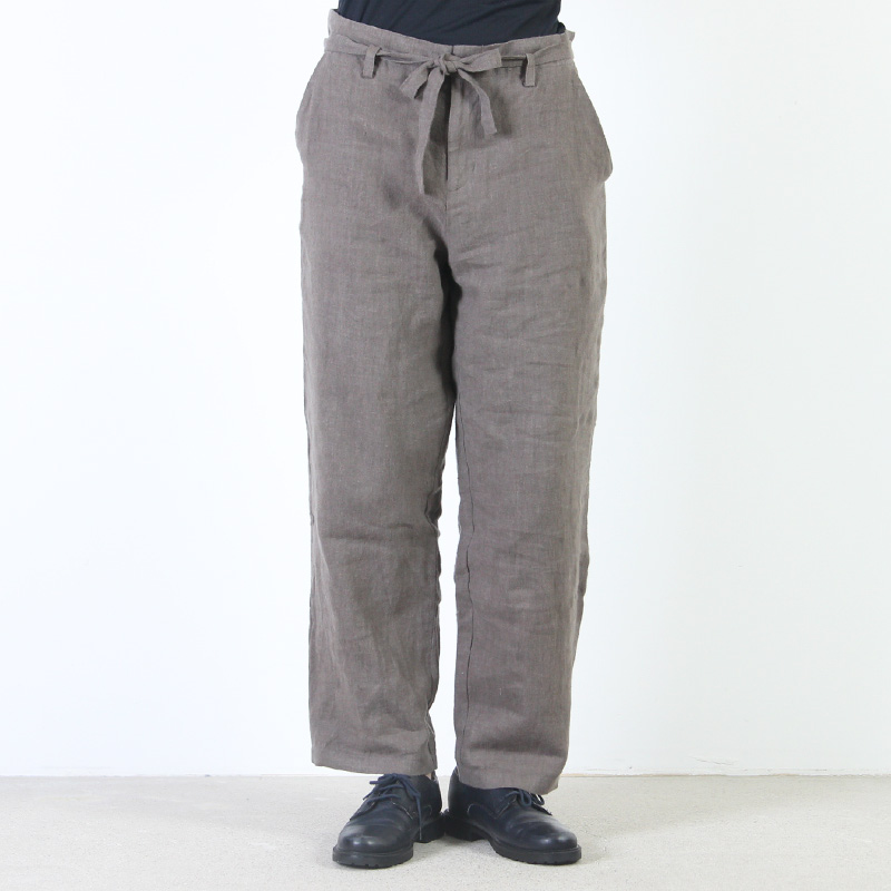 evameva (エヴァムエヴァ) Raising linen drawstring pants 