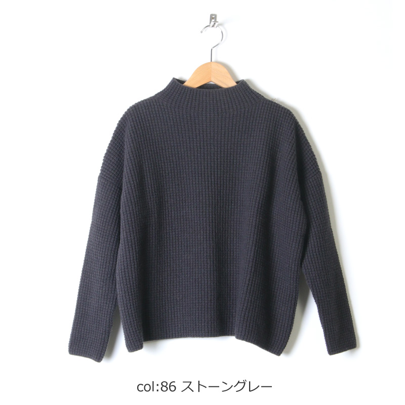 evameva(२) Wool camel aze high necked pullover