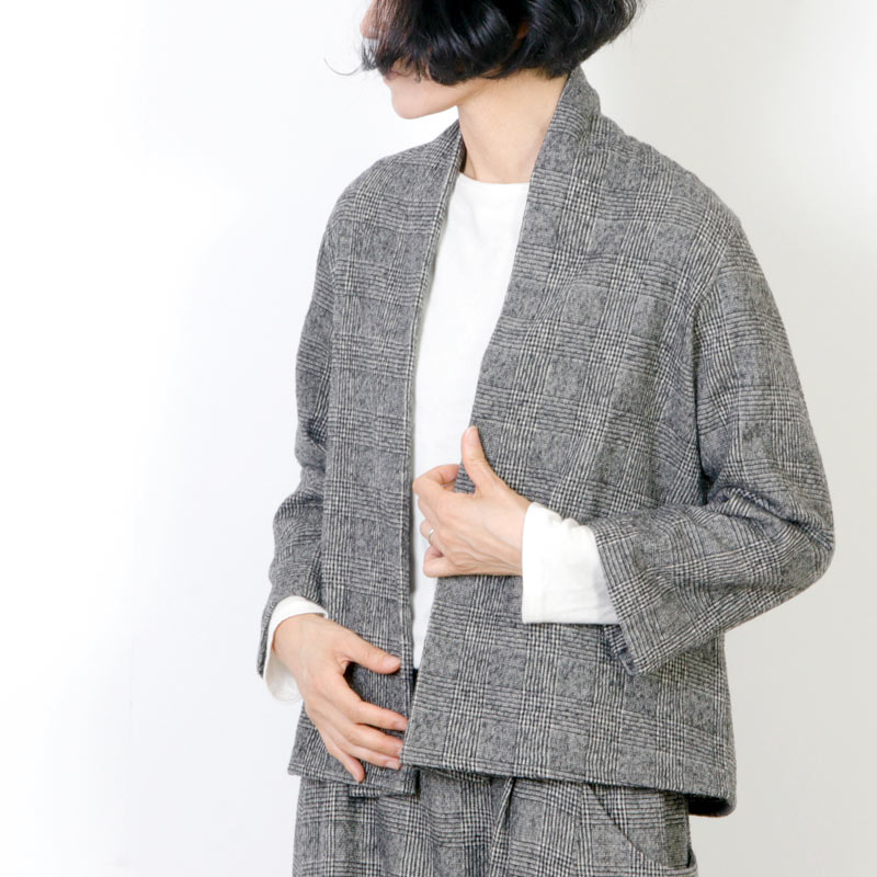 evameva (エヴァムエヴァ) Glen check cardigan / グレンチェック 