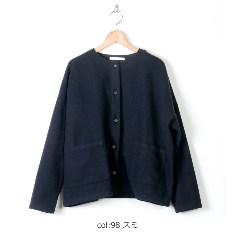 evameva (エヴァムエヴァ) Flannel cotton square cardigan