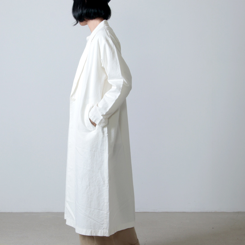 evameva (エヴァムエヴァ) cotton paper long jacket / コットン 