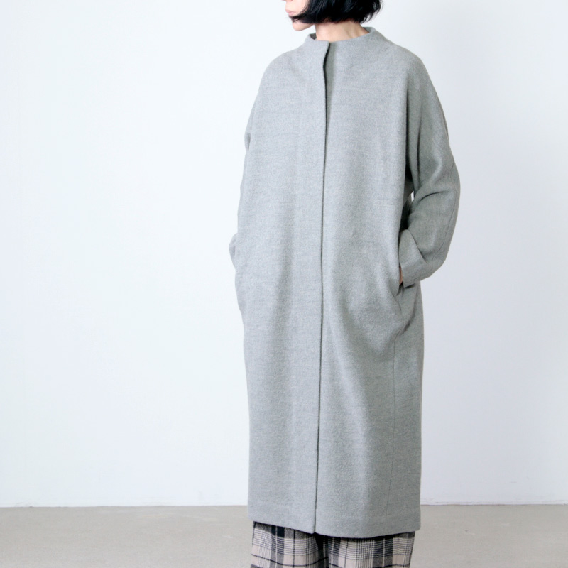 Evameva エヴァムエヴァ Press Wool Long Coat プレスウールロング