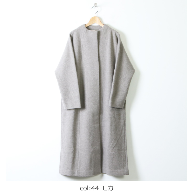 evameva (エヴァムエヴァ) press wool long coat / プレスウールロング 