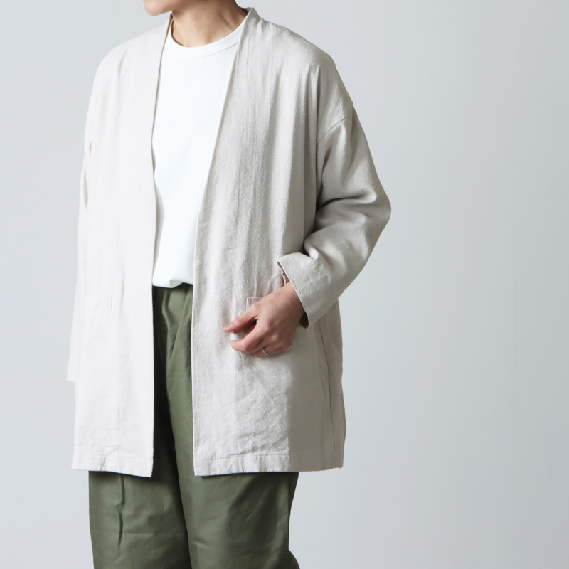 evameva (エヴァムエヴァ) silk linen jacket / シルクリネンジャケット