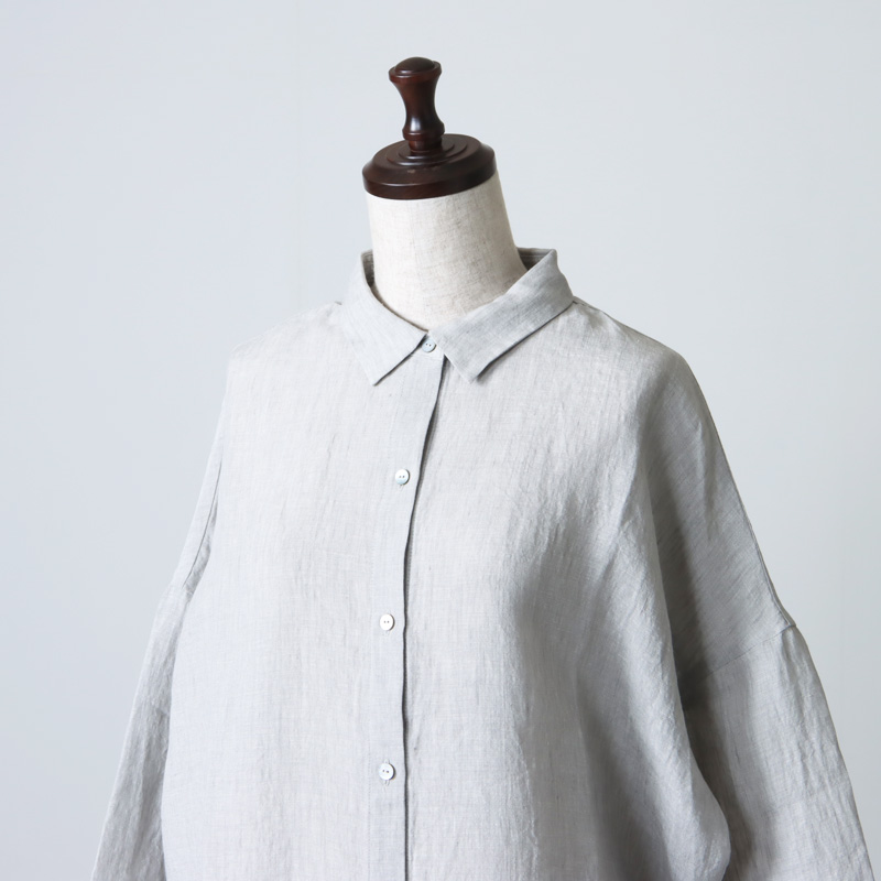 evameva (エヴァムエヴァ) linen square shirts / リネンスクエアシャツ