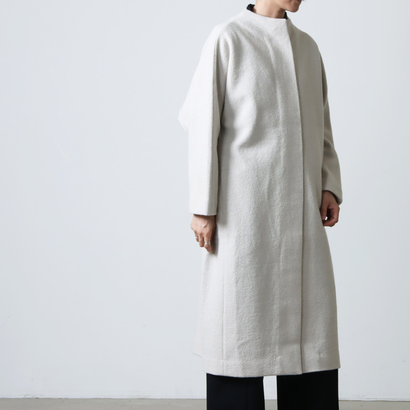 evameva (エヴァムエヴァ) press wool long coat / プレスウールロング