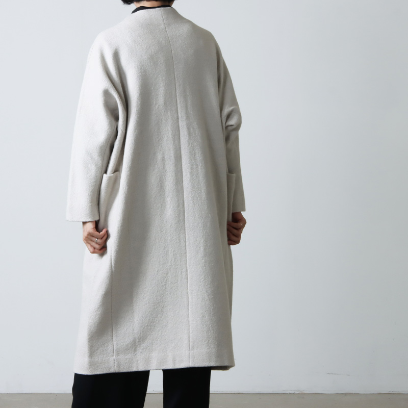 evameva (エヴァムエヴァ) press wool long coat / プレスウールロング