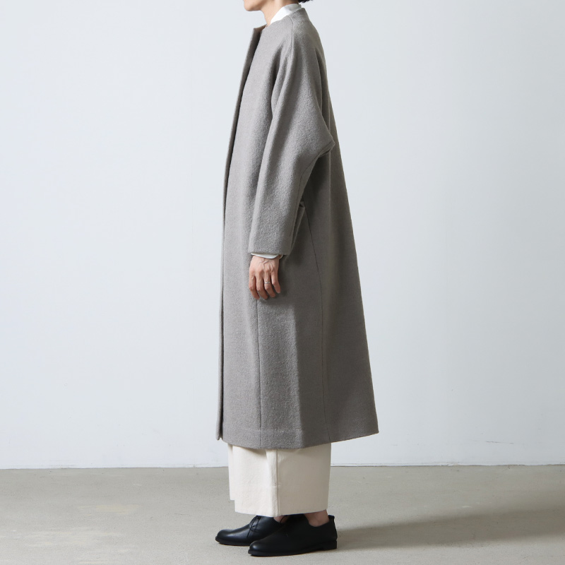 evameva (エヴァムエヴァ) press wool long coat / プレスウールロングコート