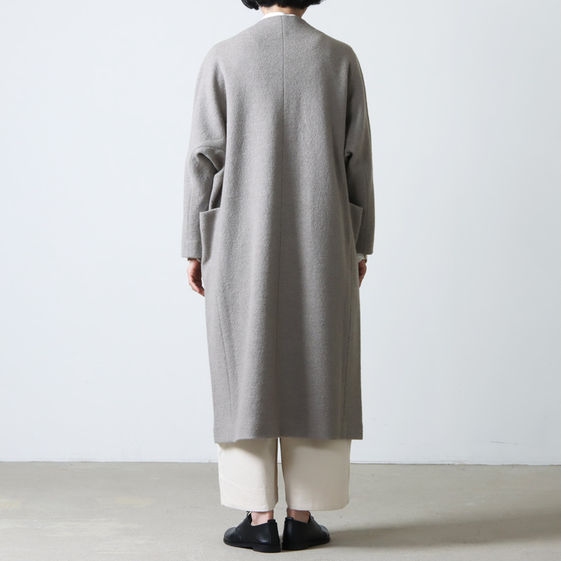 evameva (エヴァムエヴァ) press wool long coat / プレスウールロングコート