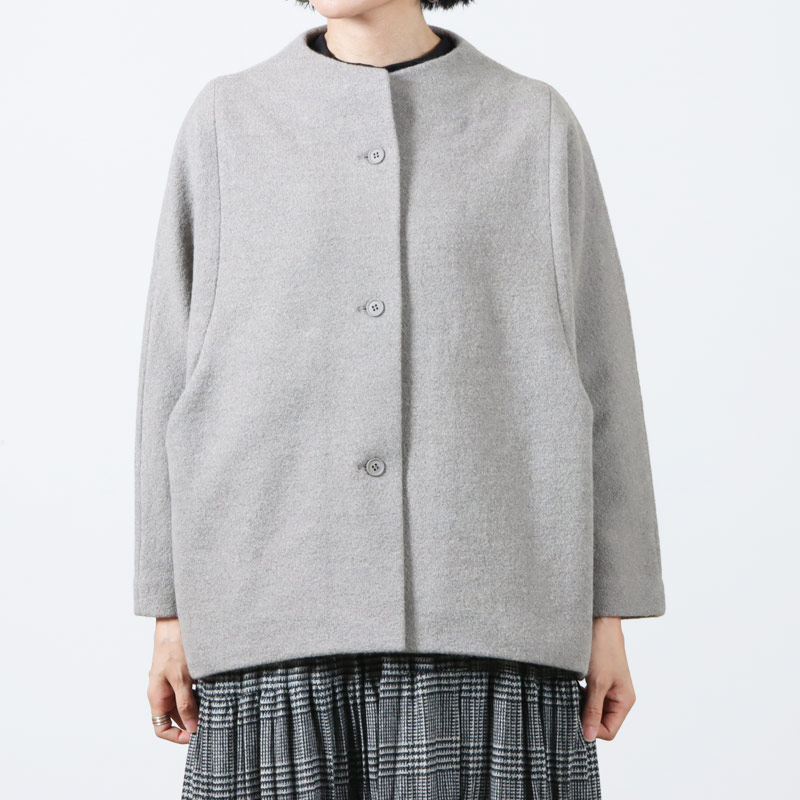 evameva (エヴァムエヴァ) press wool short coat / プレスウール ...
