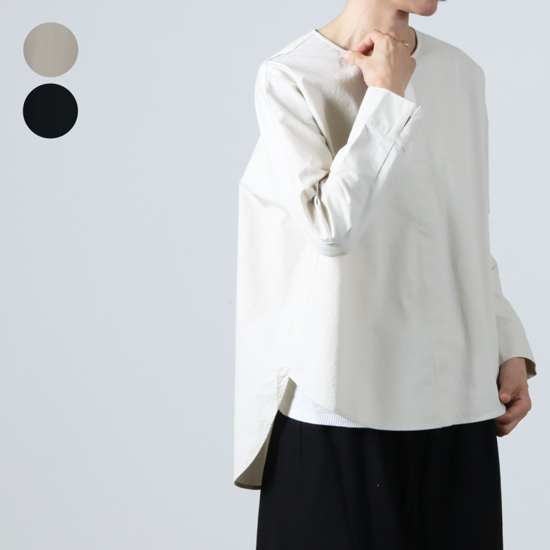 evameva (२) cotton no collar shirt / åȥΡ顼