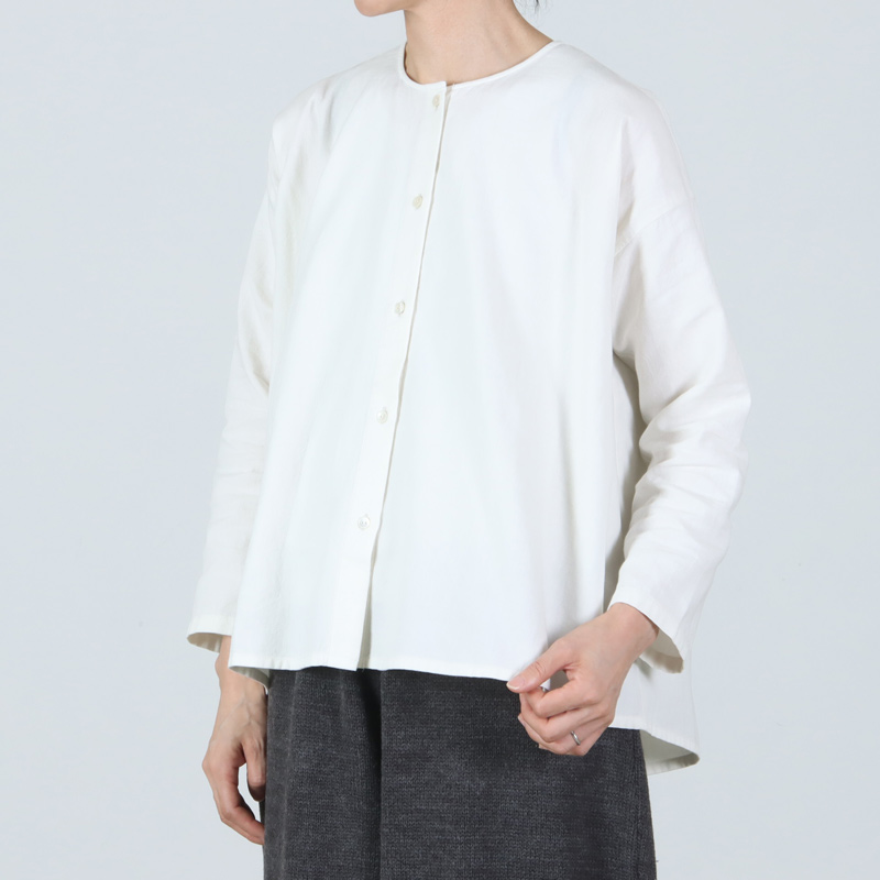 evameva(२) cotton wool no collar shirt