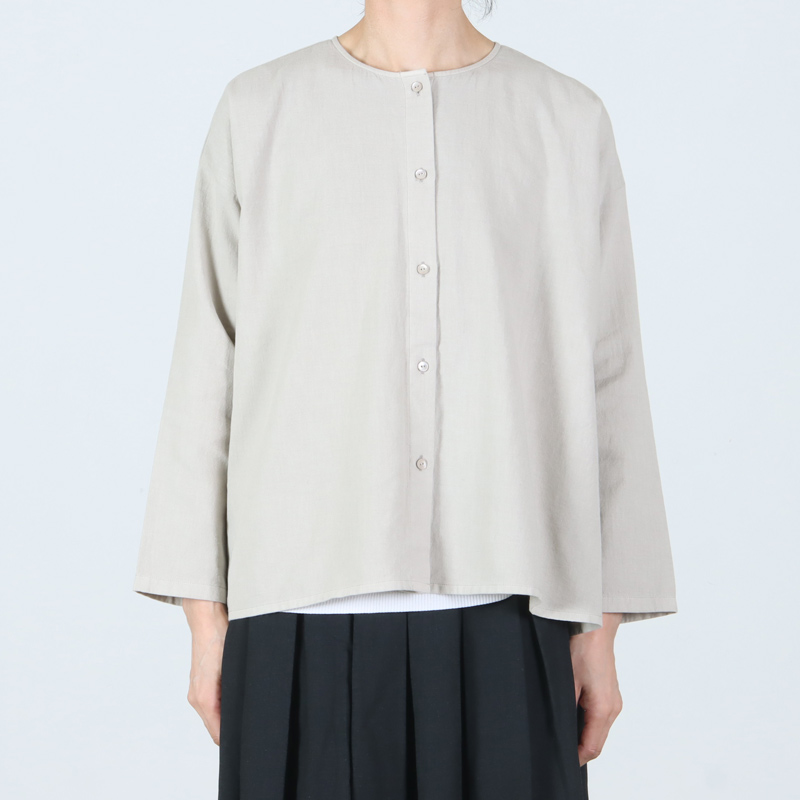 evameva(२) cotton wool no collar shirt