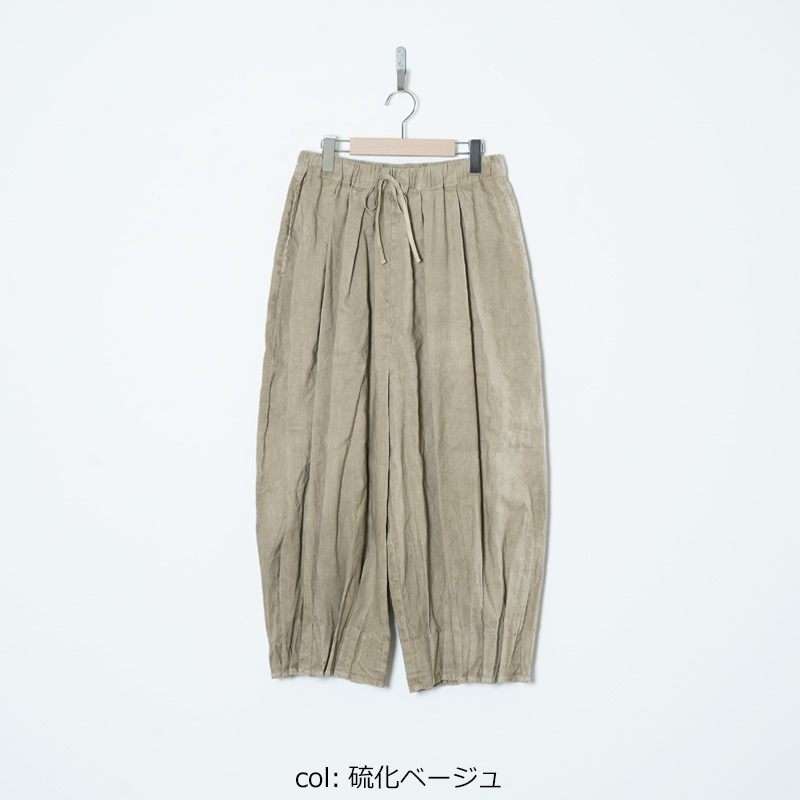 FACTORY (ファクトリー) 綿麻 プリーツパンツ