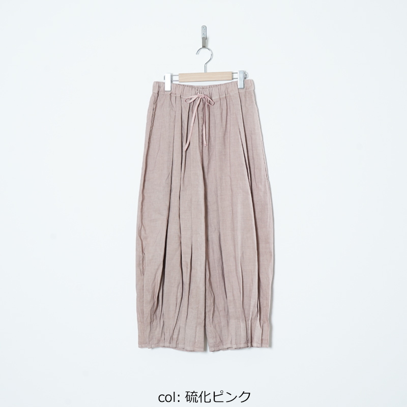 FACTORY 綿麻プリーツパンツ　硫化染 FACTORY (ファクトリー) 綿麻 プリーツパンツ