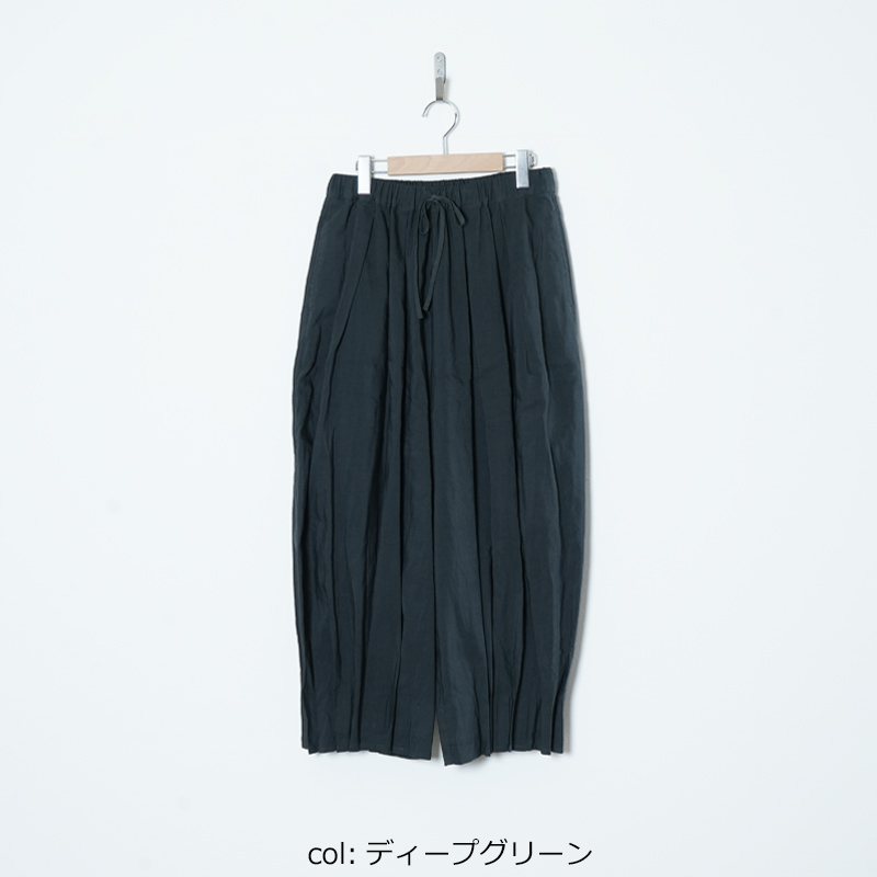 FACTORY (ファクトリー) 綿麻 プリーツパンツ