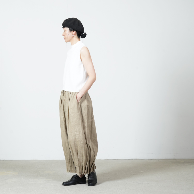 FACTORY (ファクトリー) 綿麻 プリーツパンツ