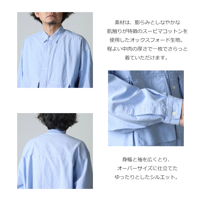 Fresh Service (フレッシュサービス) OXFORD FLAP POCKET L/S SHIRT