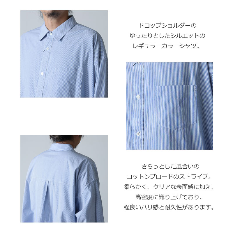 Fresh Service(եå奵ӥ) CORPORATE STRIPE REGULAR COLLAR SHIRT